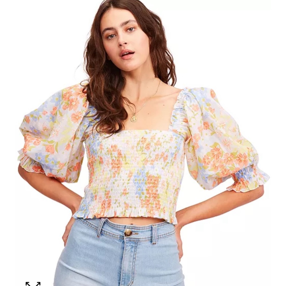 Billabong Feeling Groovy Cotton Smocked Top